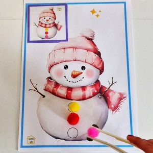 Trabaja la motricidad fina con el muñeco de nieve