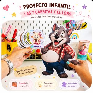 Material manipulativo de las 7 cabritas y el lobo