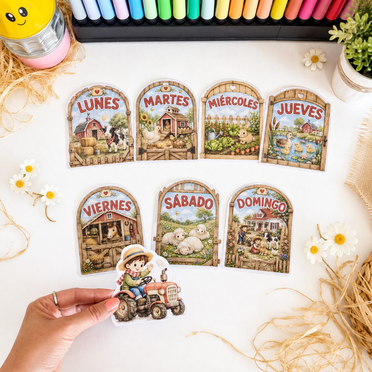 Decoración infantil de la granja para aula y guardería - Imagen 7